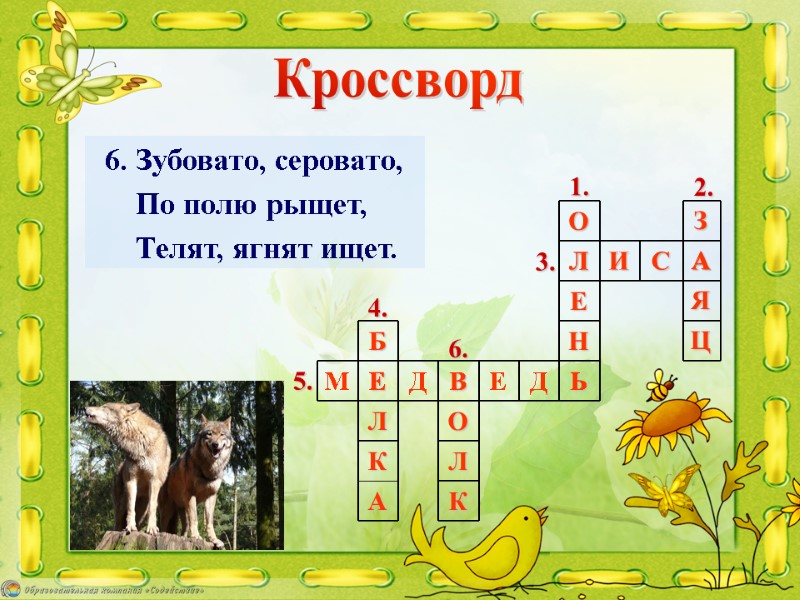 6. Зубовато, серовато,     По полю рыщет,    